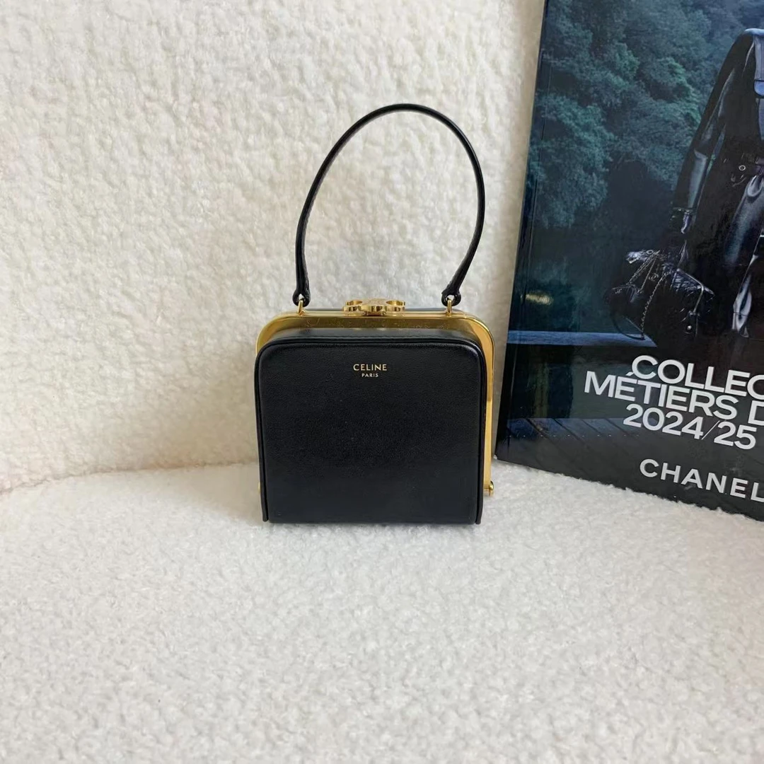 99新 Celine/思琳 壹臻//黑金凯旋门手柄小盒关 84286310