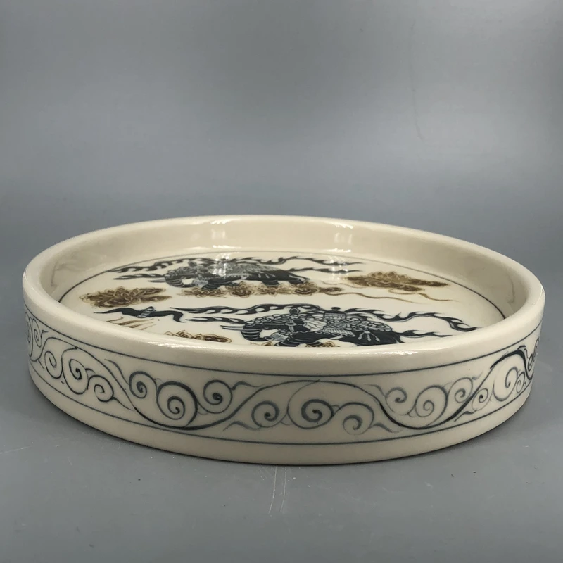 【景德】渐升 青+金包罗万象壶承 陶瓷 jst0303