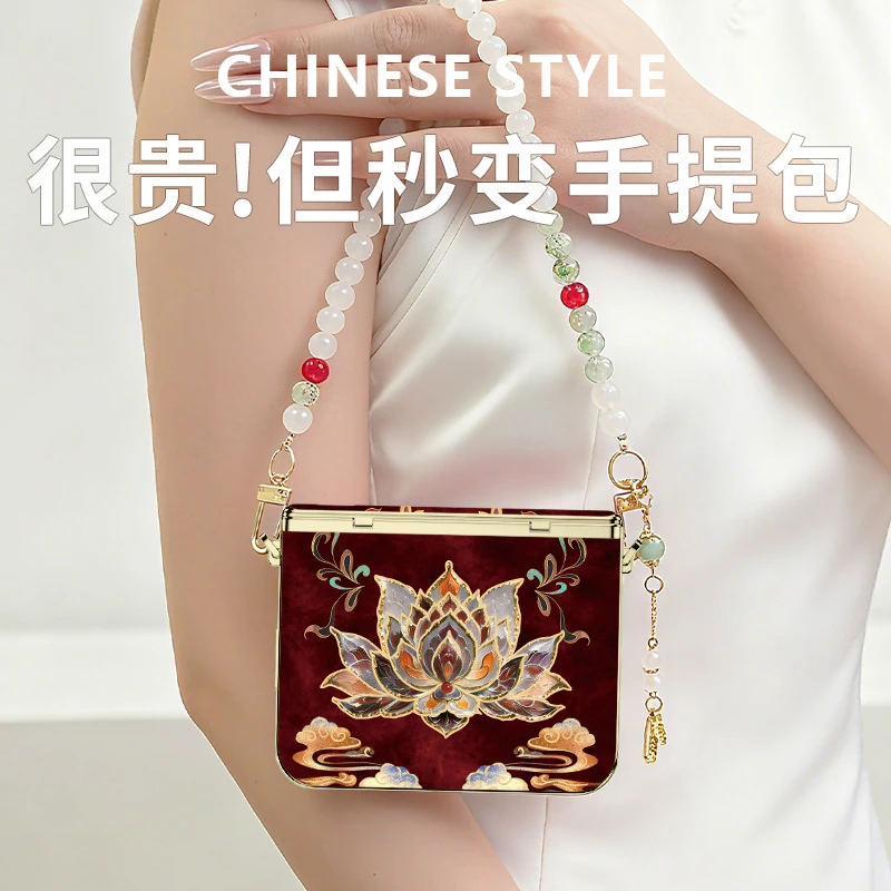 适用华为pura x敦煌鎏金莲花手机壳折叠屏典藏版全包保护套复古女