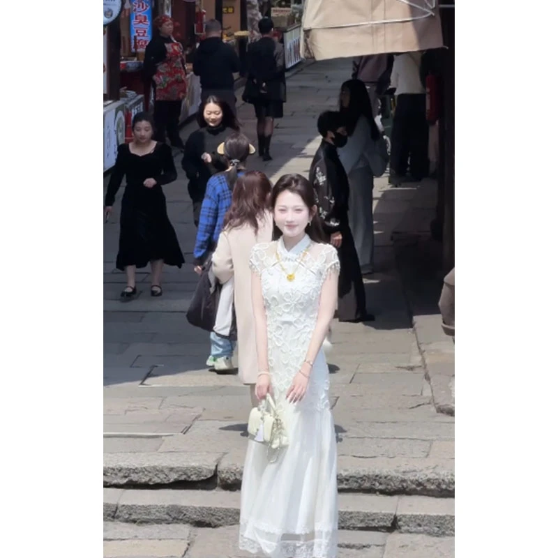 法式高级感洋气减龄提花连衣裙夏季新款独特显瘦收腰气质休闲长裙