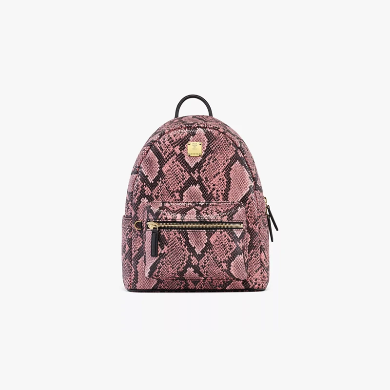 MCM【商场同款】STARK小号蛇纹图案双肩包背包男女同款