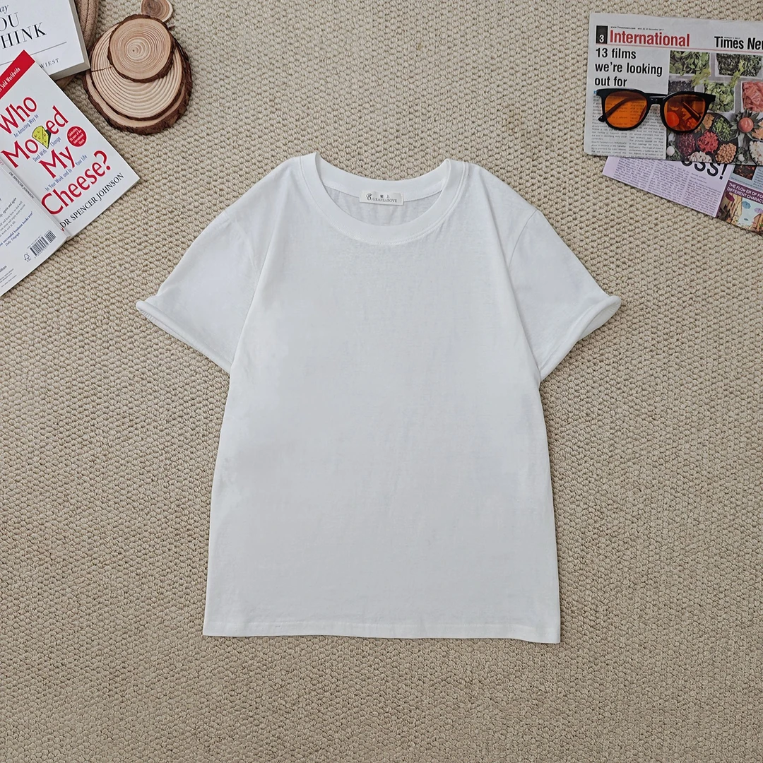 2025夏季新款休闲时尚百搭纯色短袖T恤1833