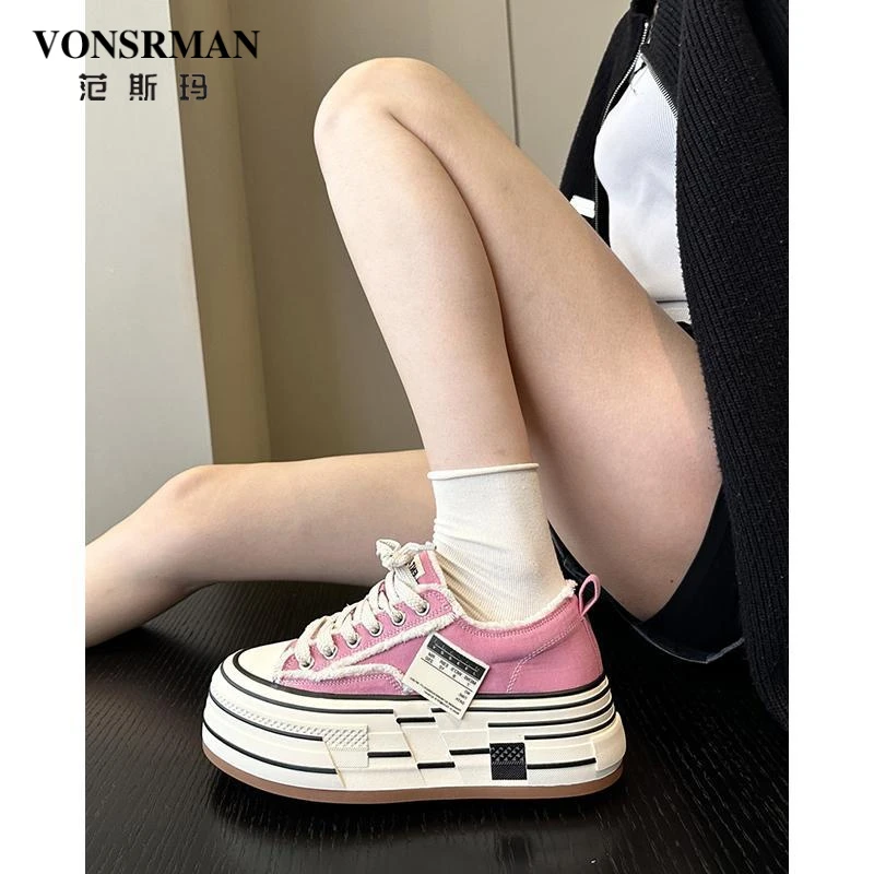 品质尖货~放心冲粉色帆布小白白鞋女款女士女士鞋子2025新款爆款