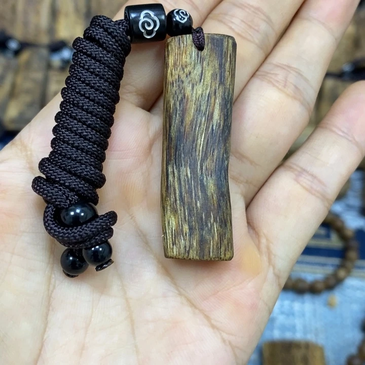 手把件沉香奇楠沉香素牌吊坠