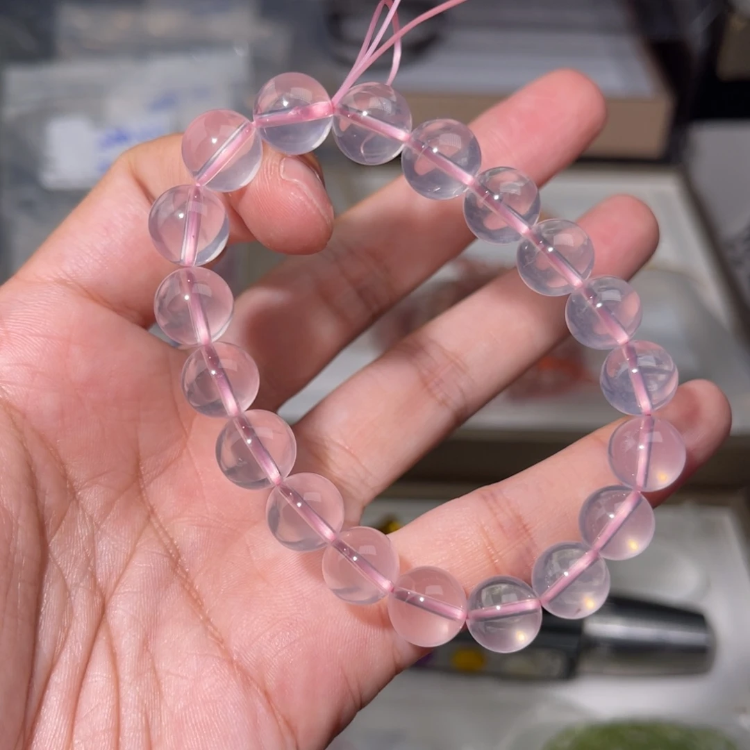 水晶手链未镶嵌粉水晶045