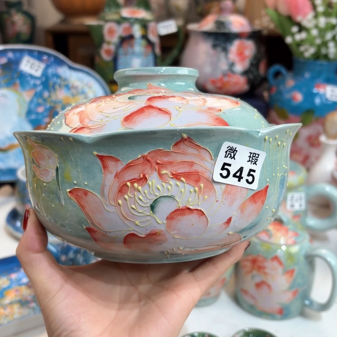 美***士景德镇手绘高温釉下彩陶瓷茶具