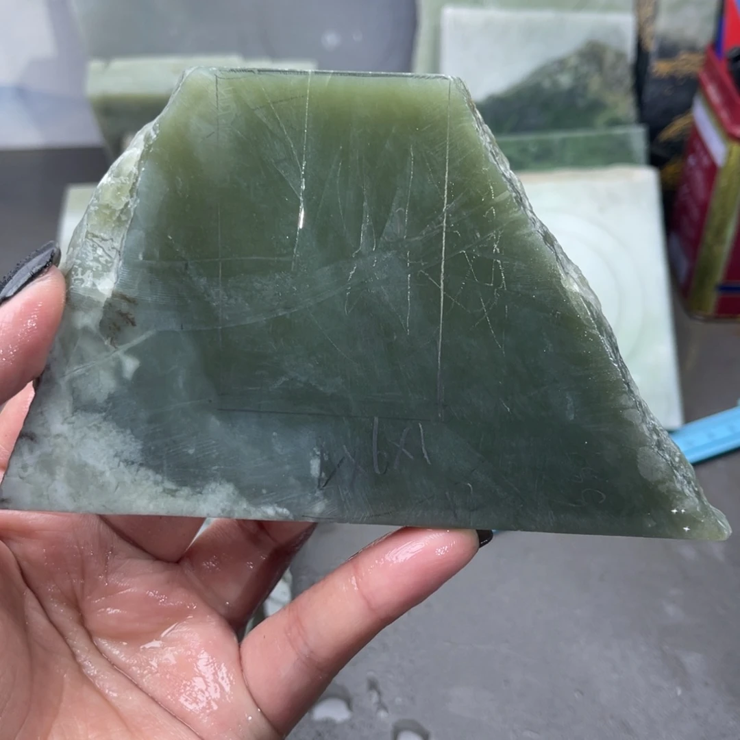 苦***啡和田玉未镶嵌珠宝奇石板子