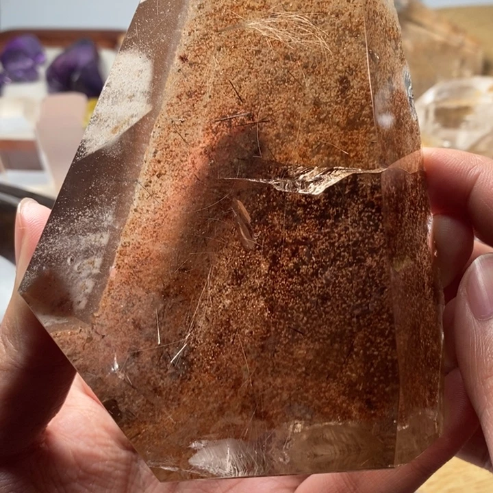 未镶嵌发晶珠宝半成品烟花发晶景石