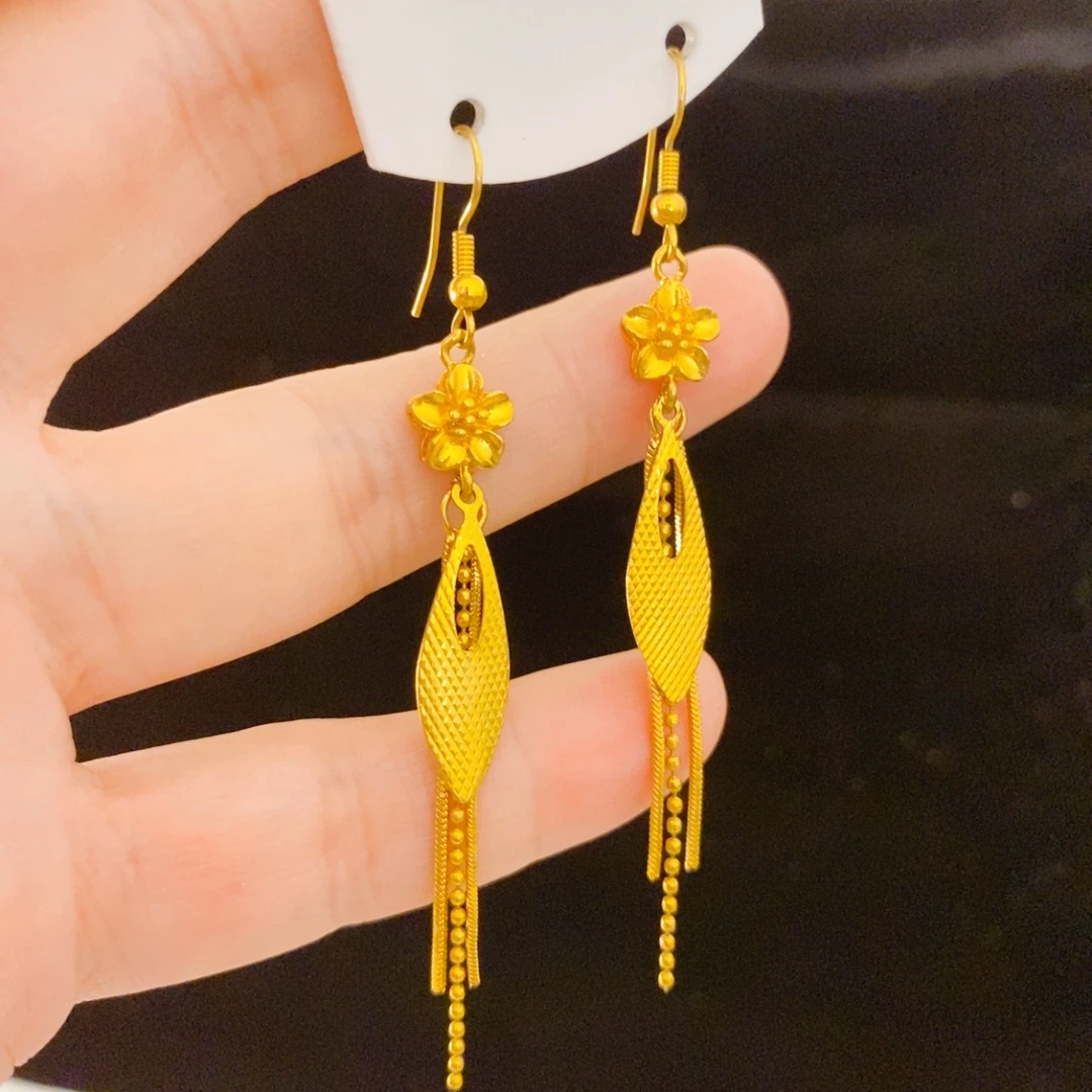 铜合金耳饰 【经典小花树叶】耳坠时尚女款长款气质