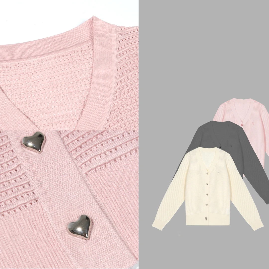 凯特丝蓓2275#百搭简约夏季镂空英文胸针开衫外套