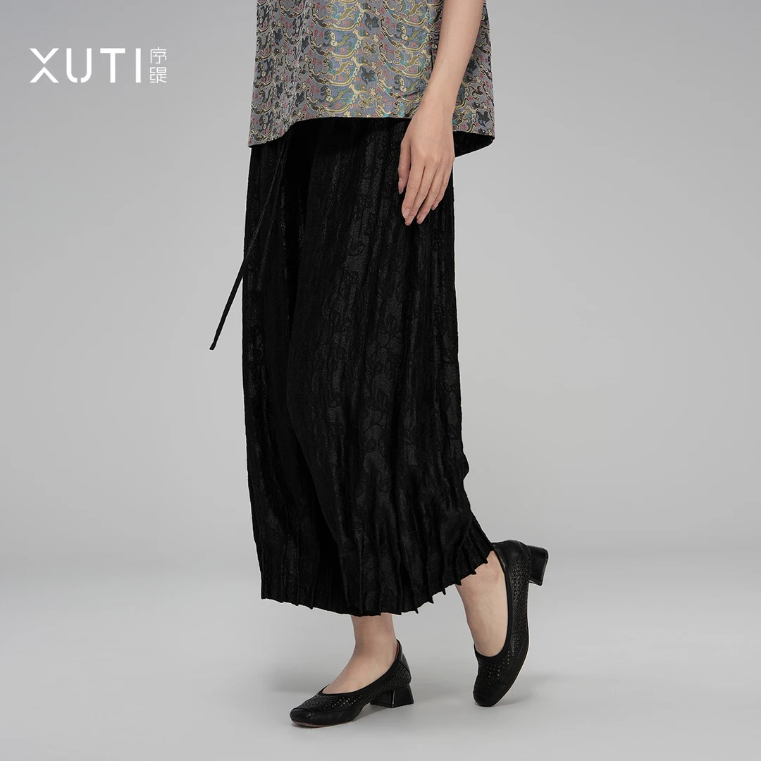 序缇『辰林夕』夏新款国风复古新中式女装休闲百搭裤子H66-7925