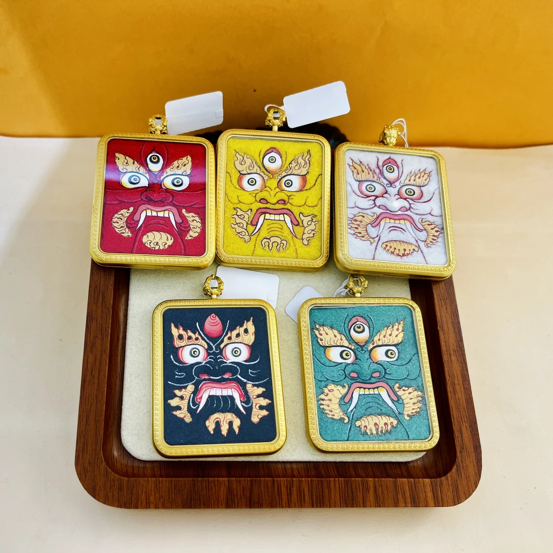 【唐卡】五路财神 纯铜材质 纯手绘矿物质3D工艺热卡