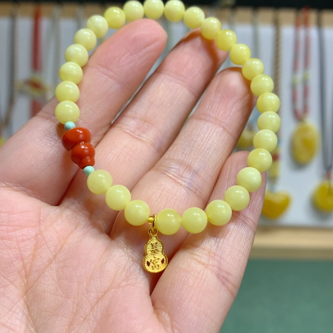 蜜蜡未镶嵌手链5.7mm