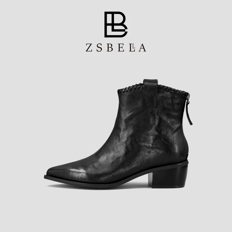 ZSBELLA2025新款女式短靴切尔西靴ZS1059