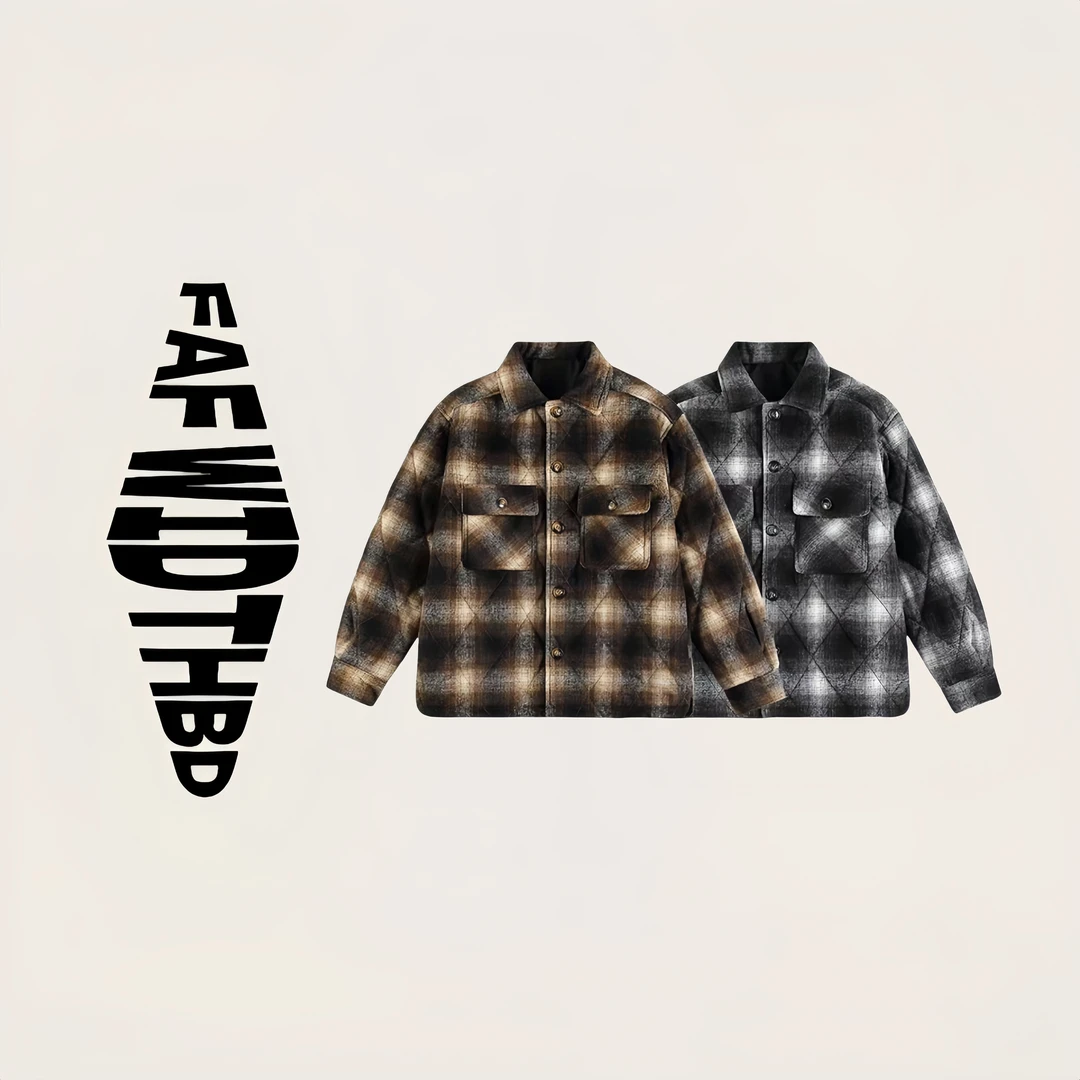 MY178 冬季休闲小香风翻领美式格子拼接棉衣