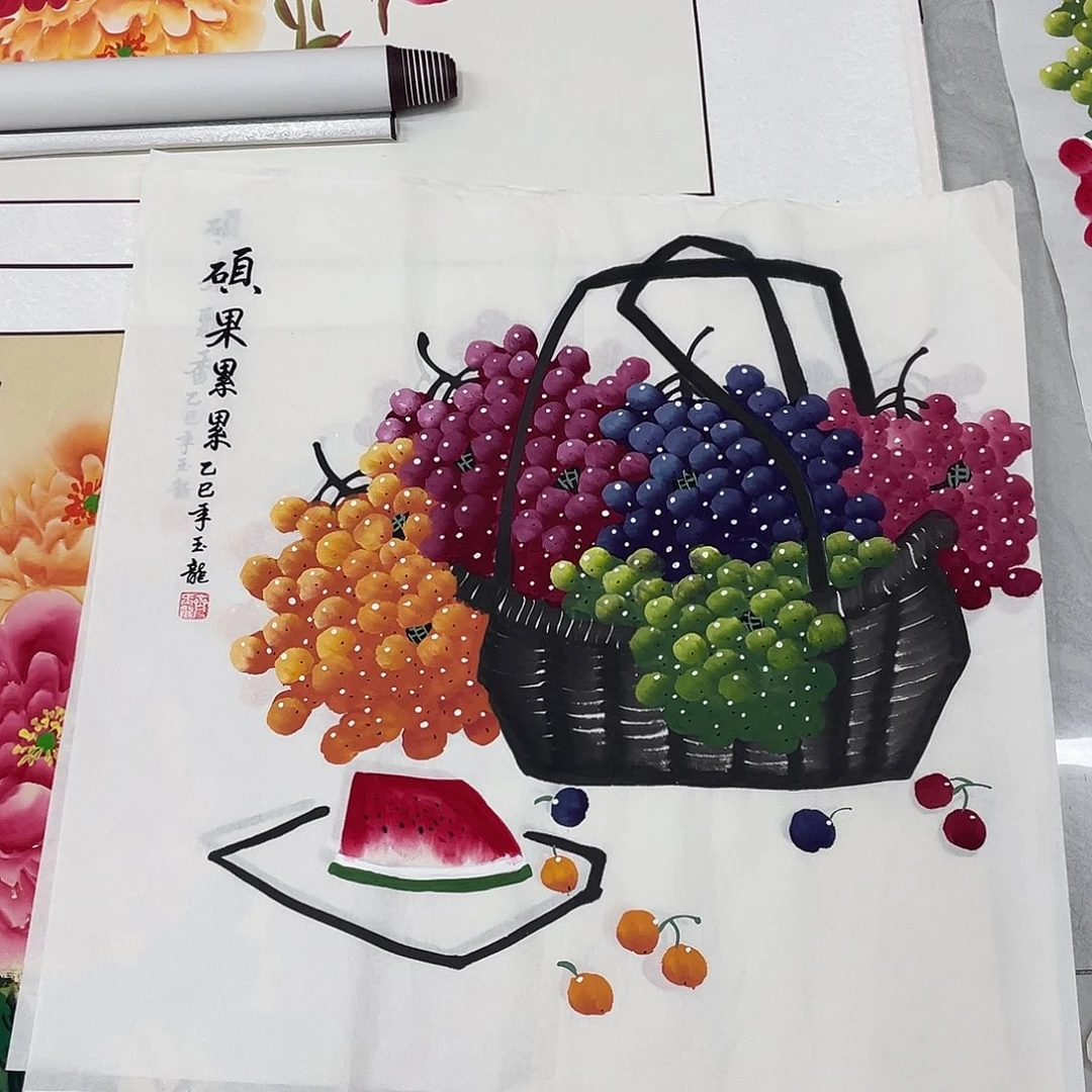 国画国画作品书法作品原稿70葡萄