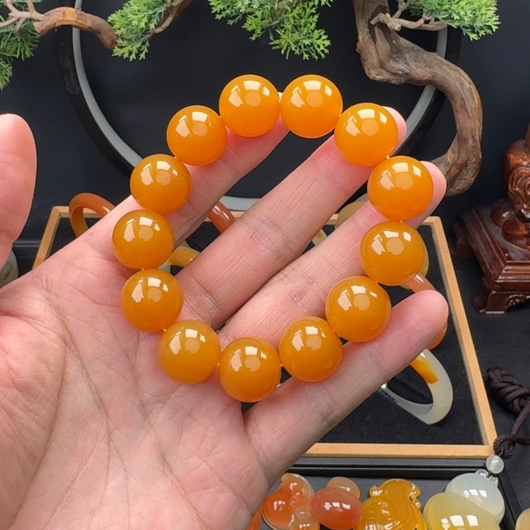 石英质玉（黄龙玉）未镶嵌手链