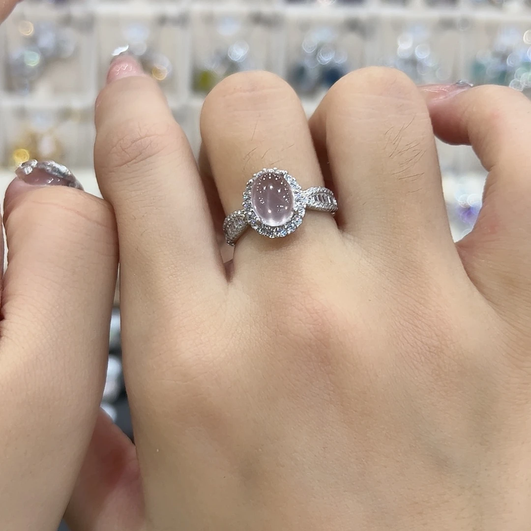 娜***姐芙蓉石银S925镶嵌戒指