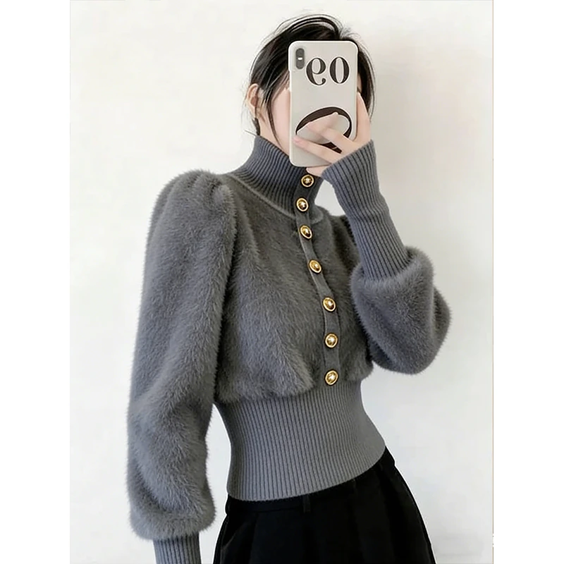 【现货】圣诞新年毛衣女冬季时髦名媛高级感气质收腰小香风针织上衣