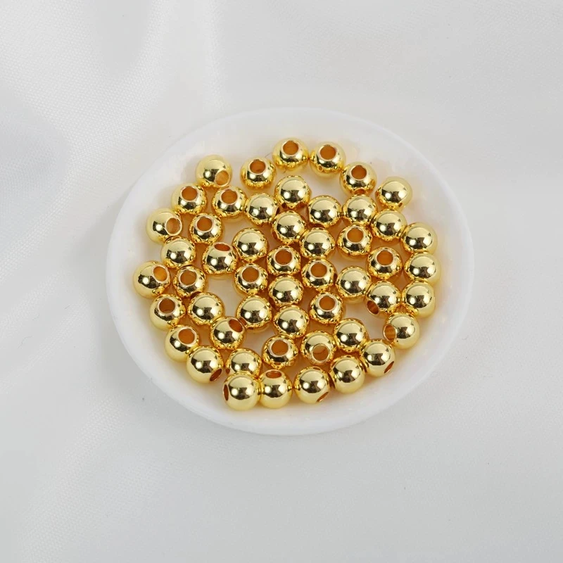 足金5mm厚版镭射珠爆闪隔珠配件