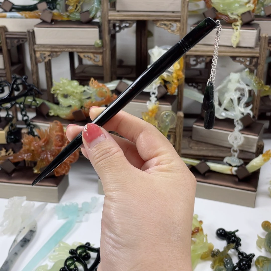 岫玉发饰未镶嵌棍