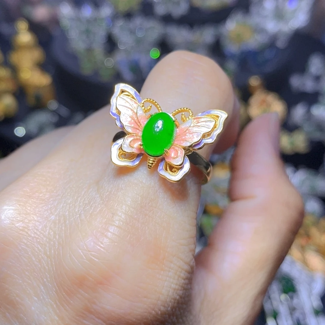 翡翠银S925镶嵌套链天然资源