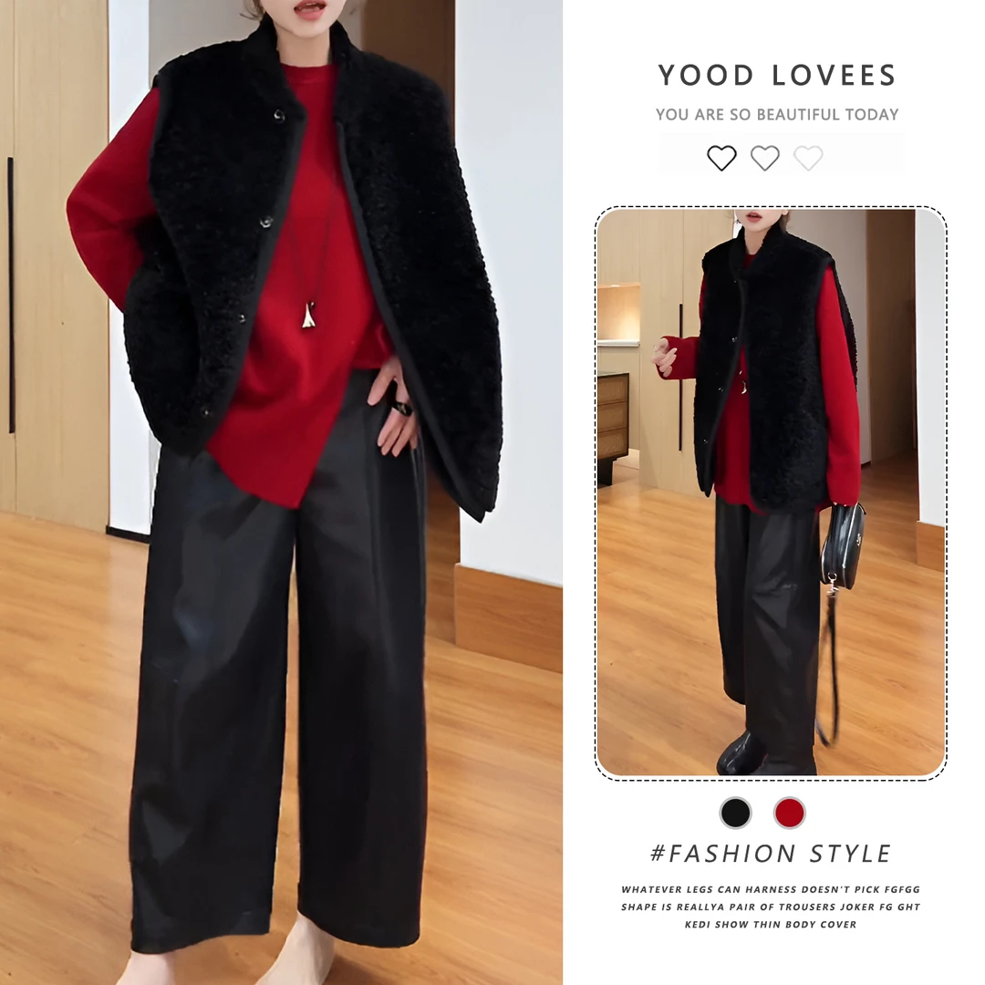 2025冬新款法式三件套时髦洋气针织上衣显瘦气质马甲皮裤时尚套装