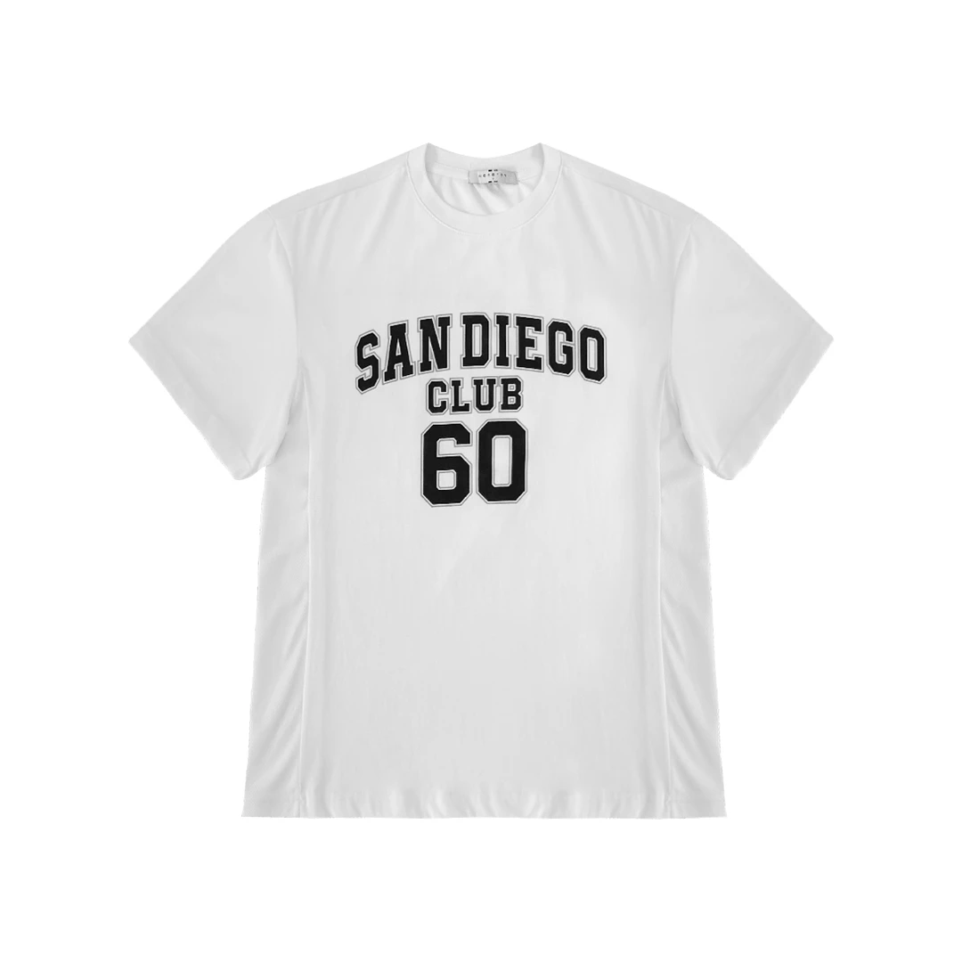 夏季新款宽松字母印花圆领运动风休闲白色透气T恤