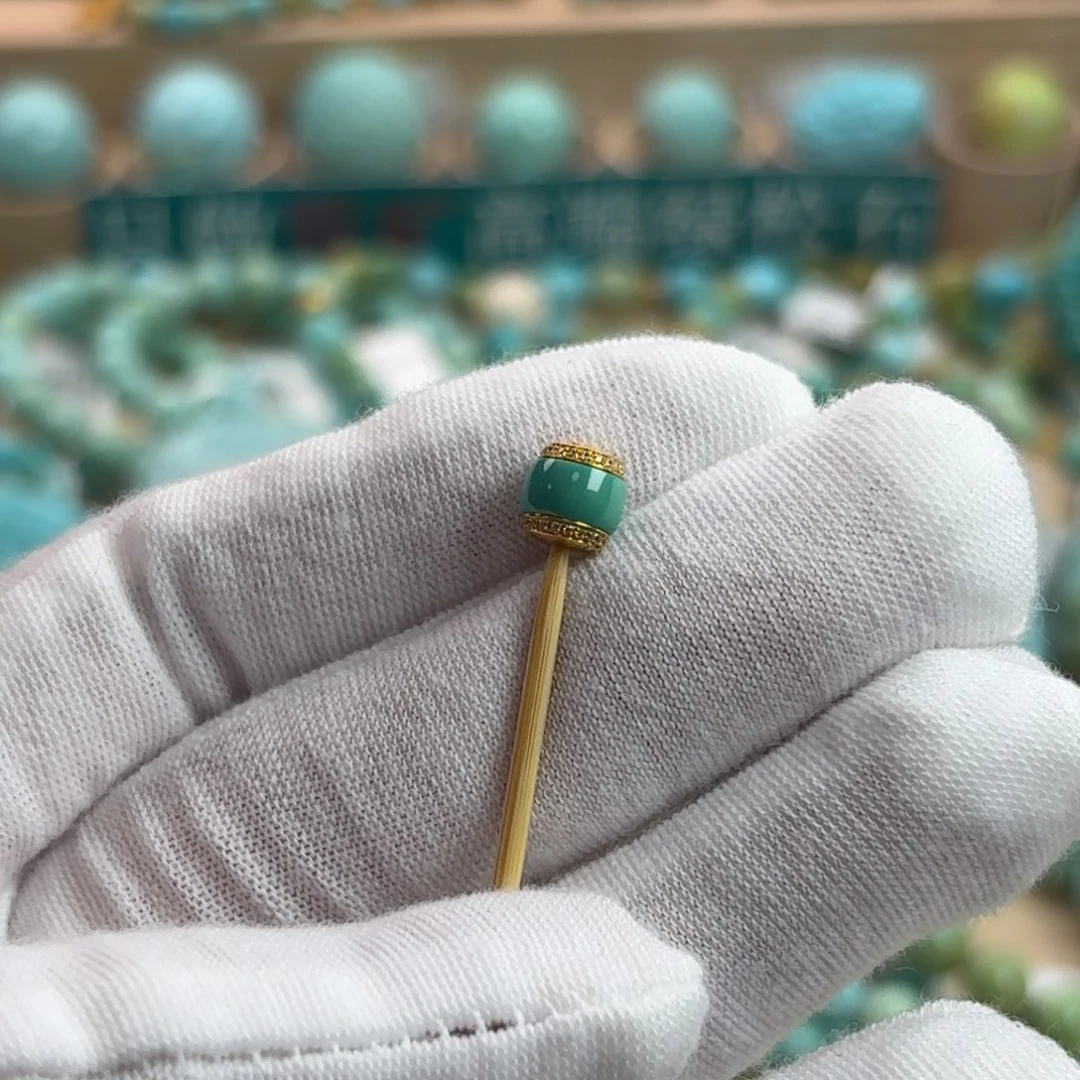 绿松石18K金镶嵌珠宝奇石