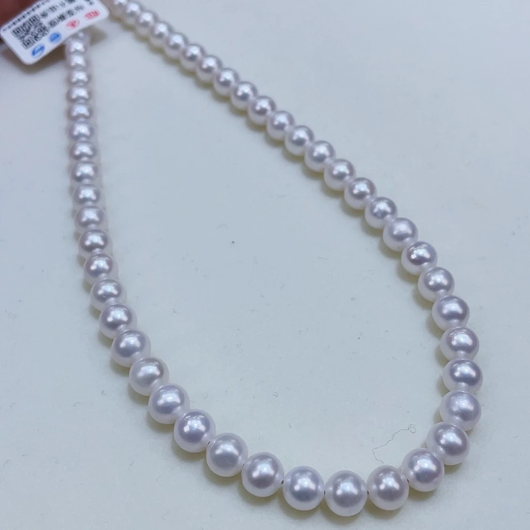 淡水珍珠6.5/7镜面冷白极光干净银S925镶嵌