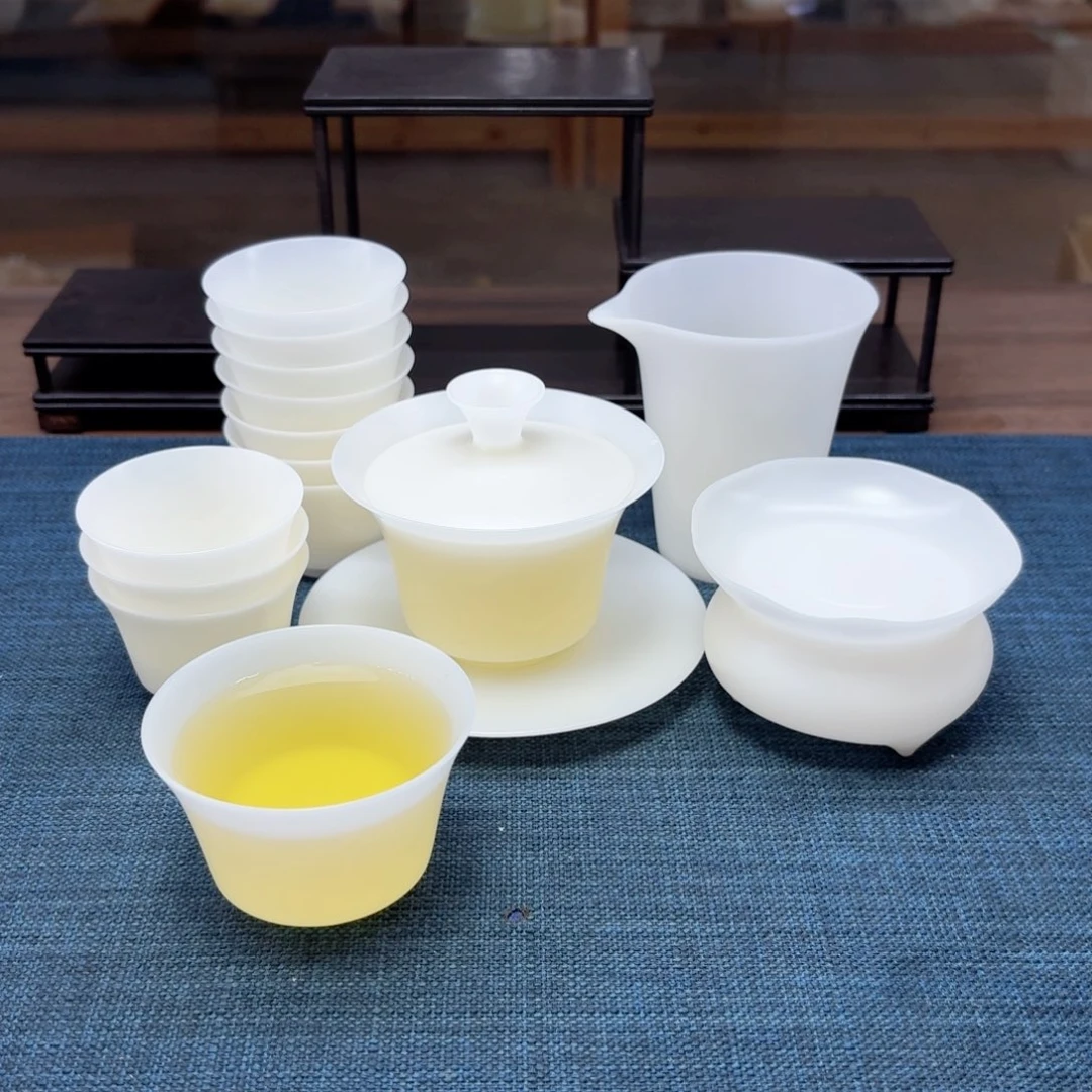 十杯装薄胎素烧璞玉冰种