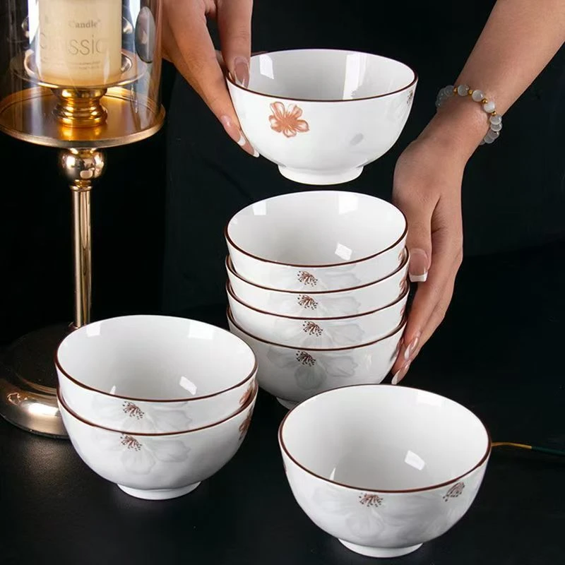 【4.5熠熠生辉米饭碗八个装】有问题联系客服  破损安排补发