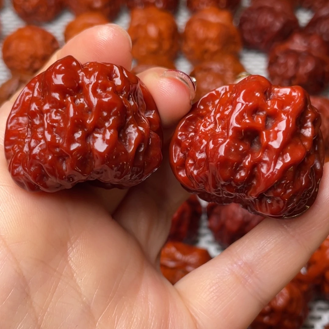 桃核吊坠上***狗文玩核桃 手把件 蛤蟆头 38 微瑕不退