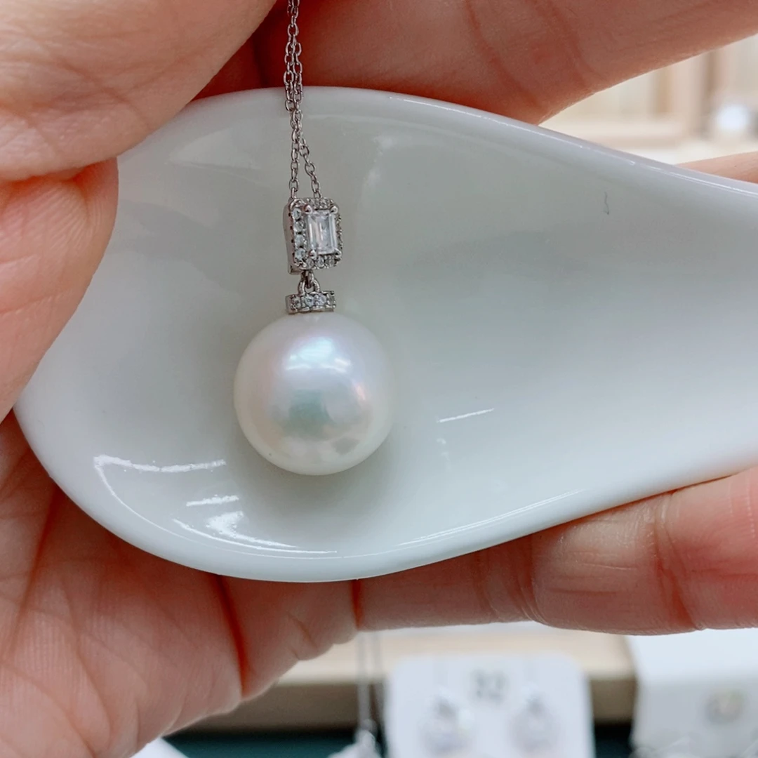 淡水珍珠银S925镶嵌颈饰