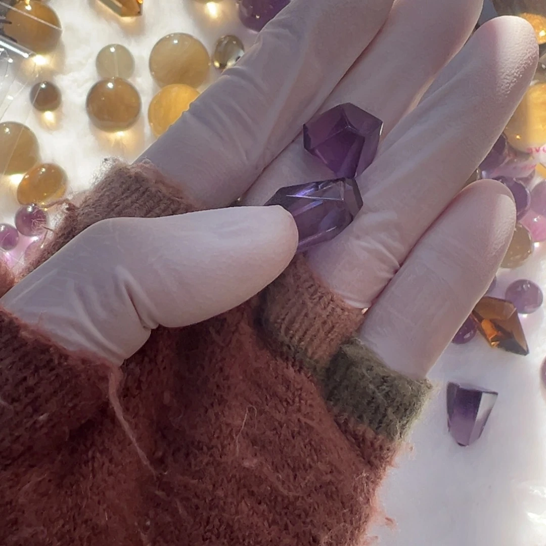 水晶紫水晶随行打孔定制不退换未镶嵌?**三