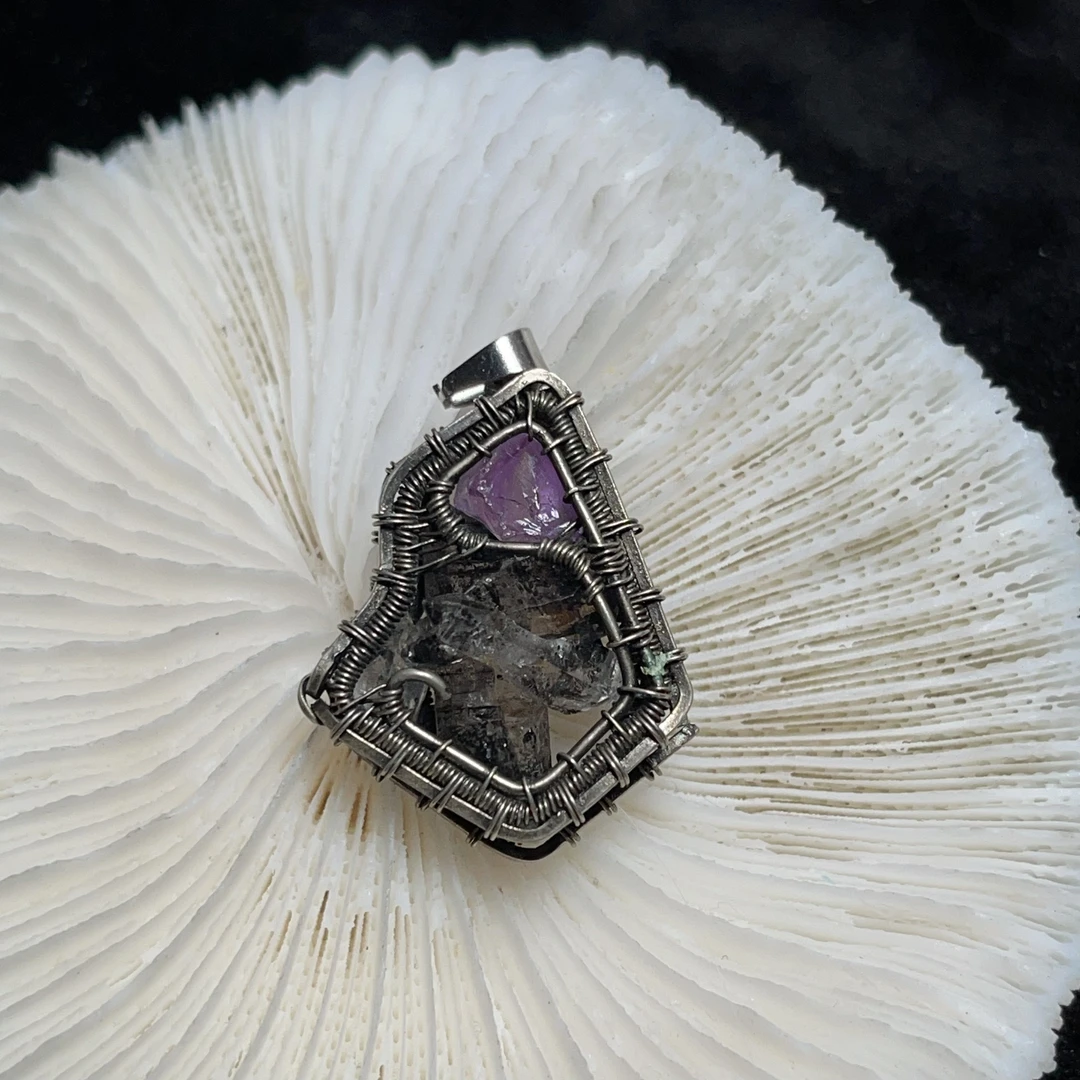 白铜做旧手工制作个性暗黑系双面甜酷风项链首饰编织（可碰水）