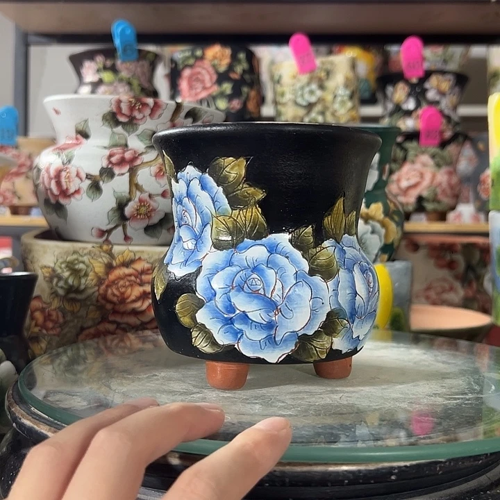 满38包邮 景德镇手绘花盆