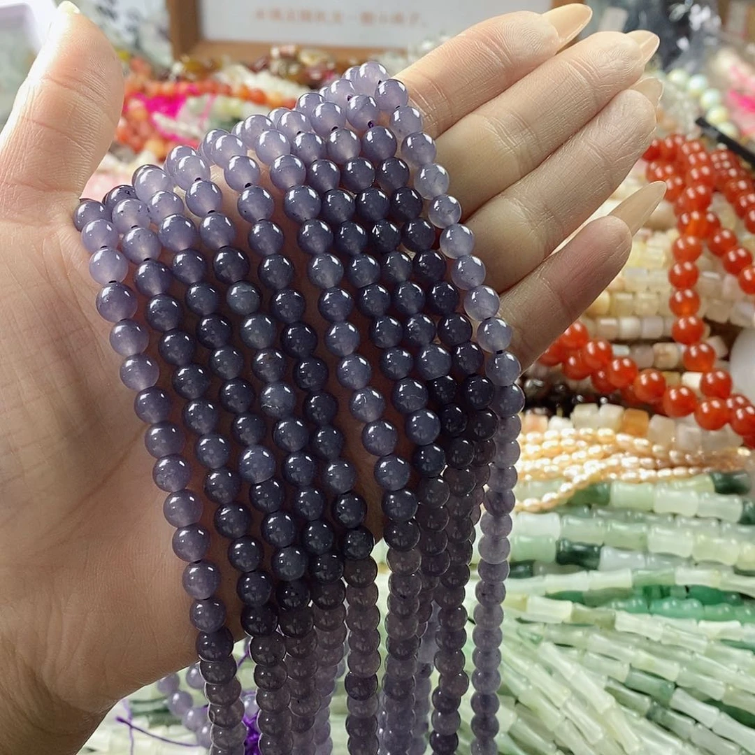玛瑙/玉髓珠宝半成品未镶嵌烟紫玉髓微瑕