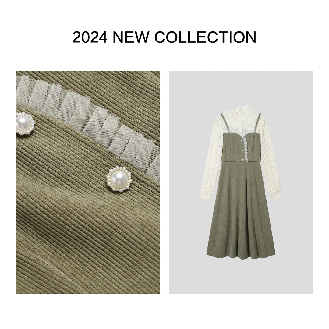 【小依专享】L1357025 时尚百搭冬季中长款连衣裙-7025