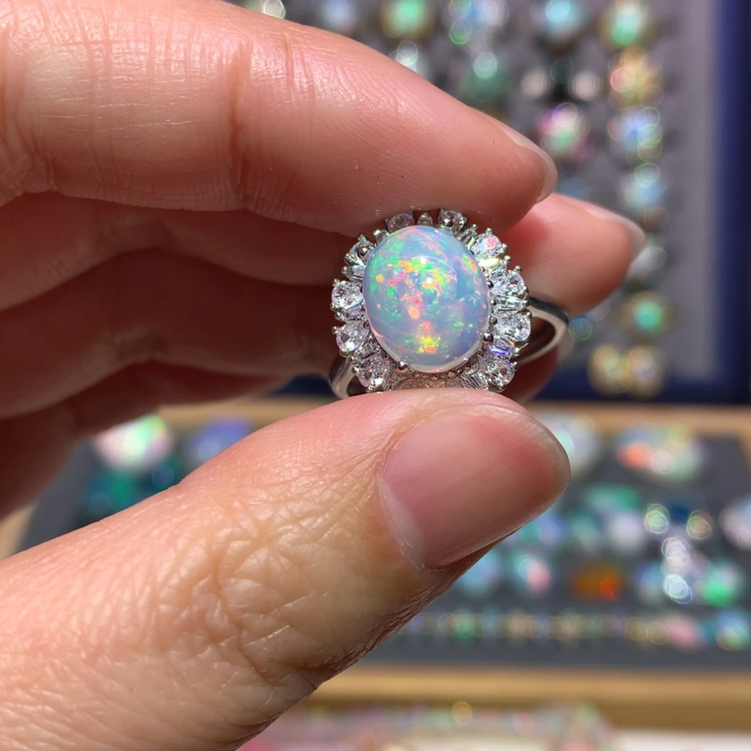 银S925镶嵌欧泊戒指款式