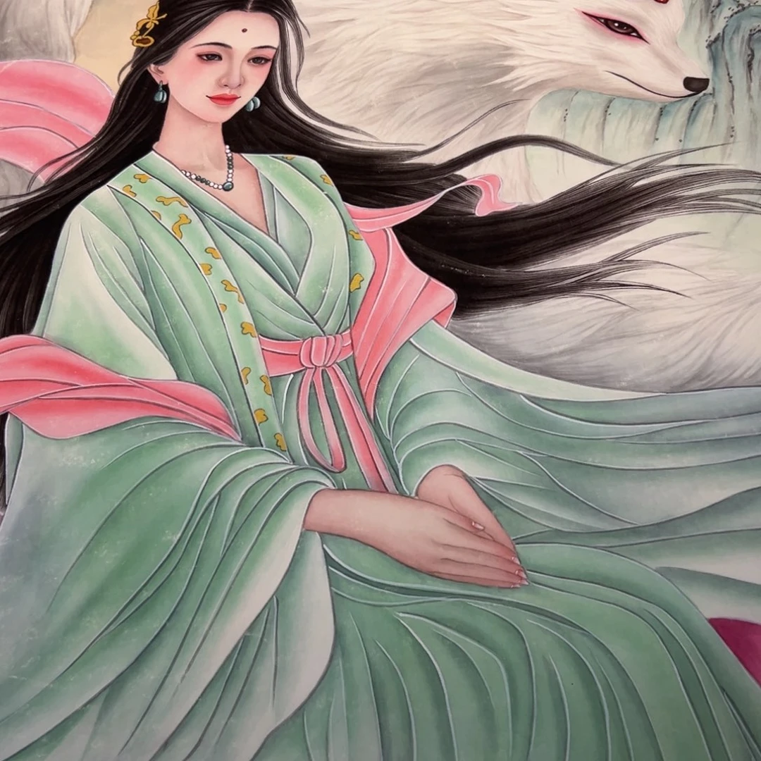 蓝***静国画李老师青衣九尾娘娘