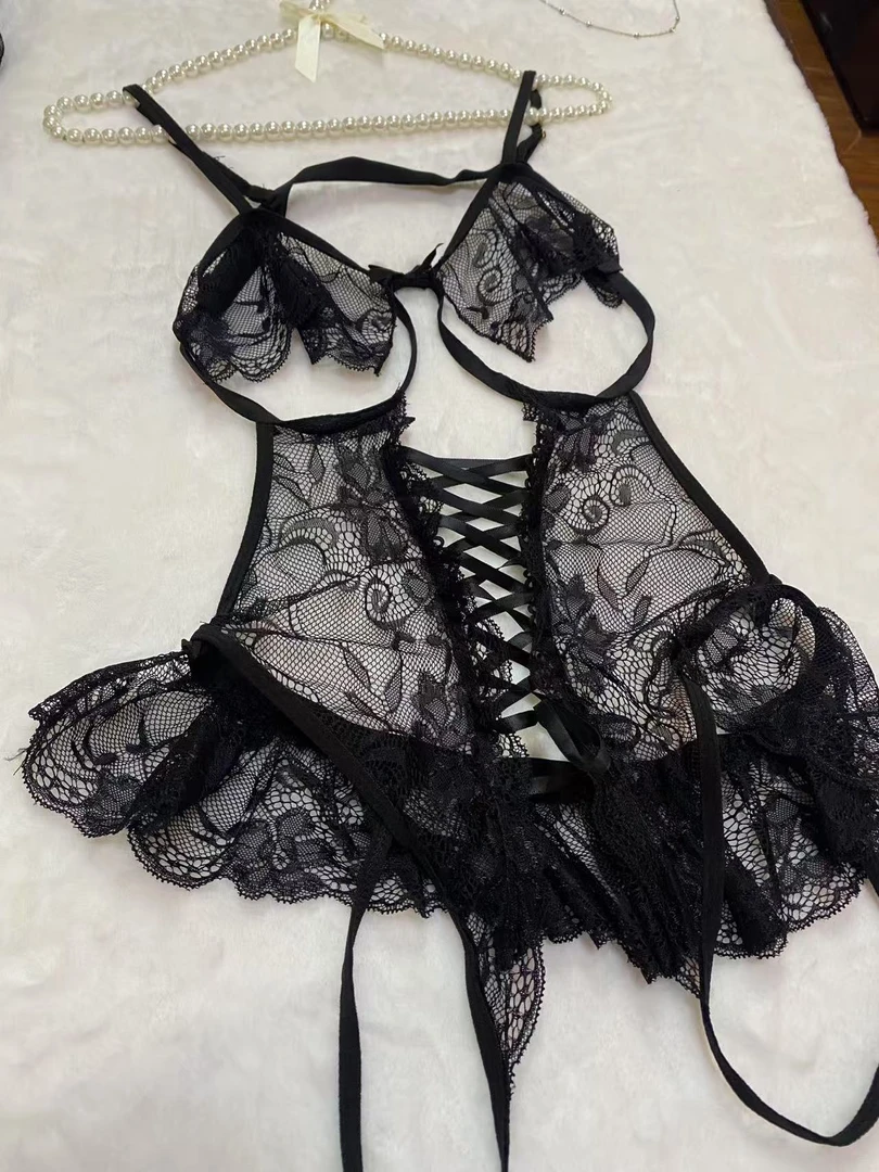 均码女连体衣睡衣/睡裙白色四季黑色红色温婉风蕾丝蕾丝舒适时尚