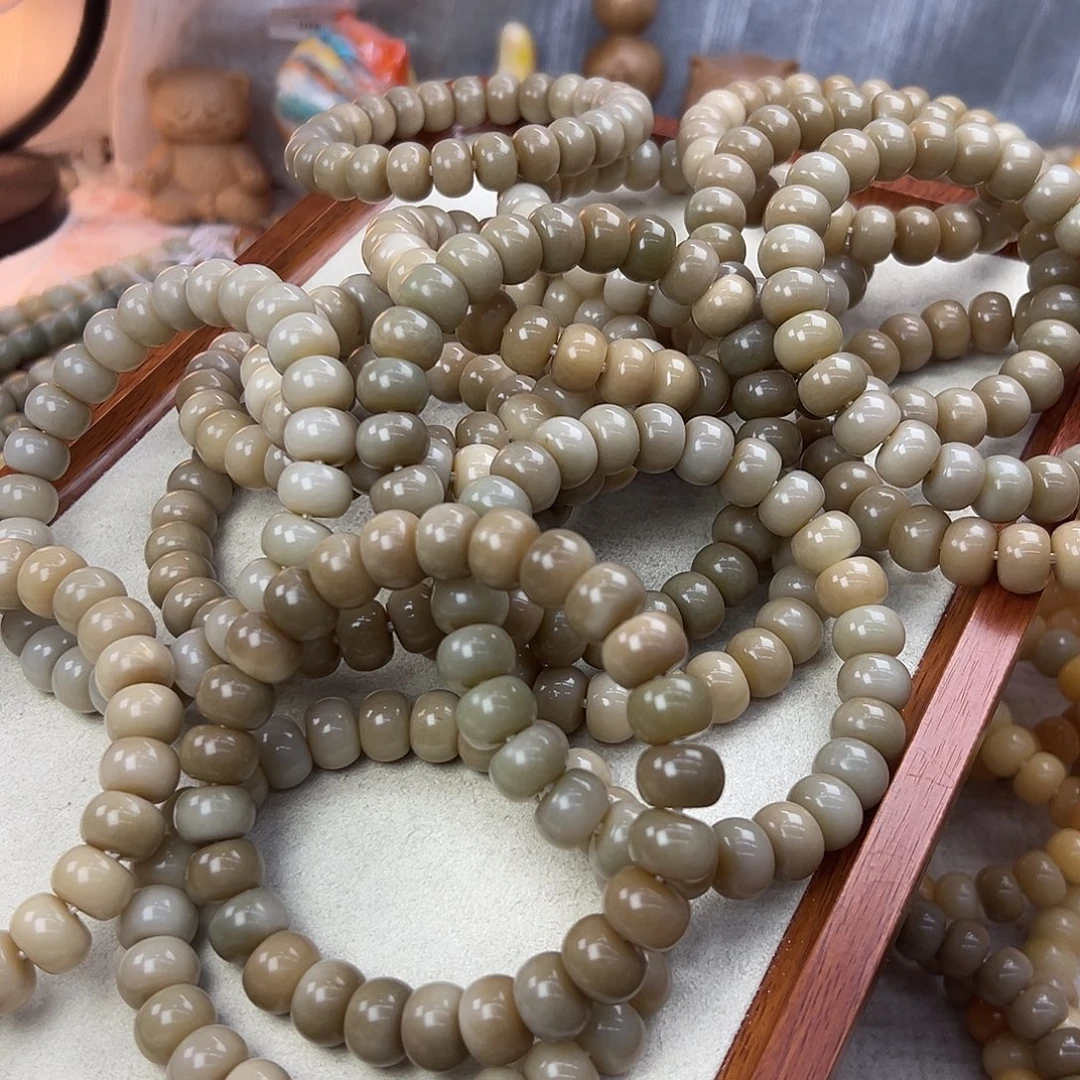 吊坠菩提根/象牙果14干磨老料灰咖药片有风化纹发一条817