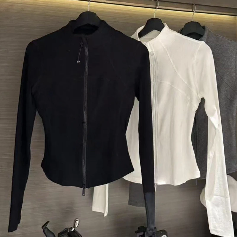 韩系运动长袖立领外套女春秋季2025新款修身显瘦户外通勤开衫上衣