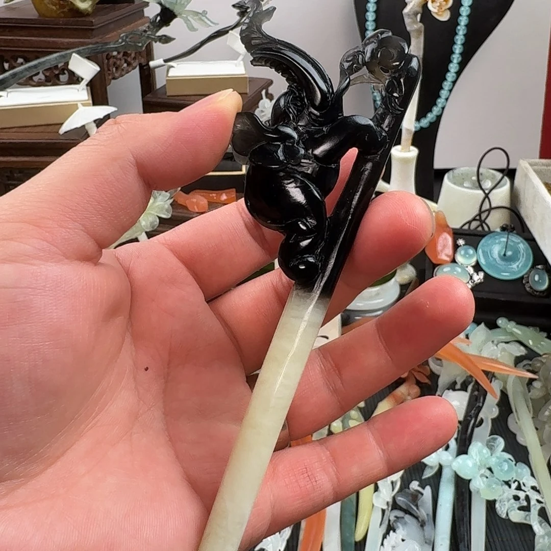 蛇纹石玉未镶嵌发饰