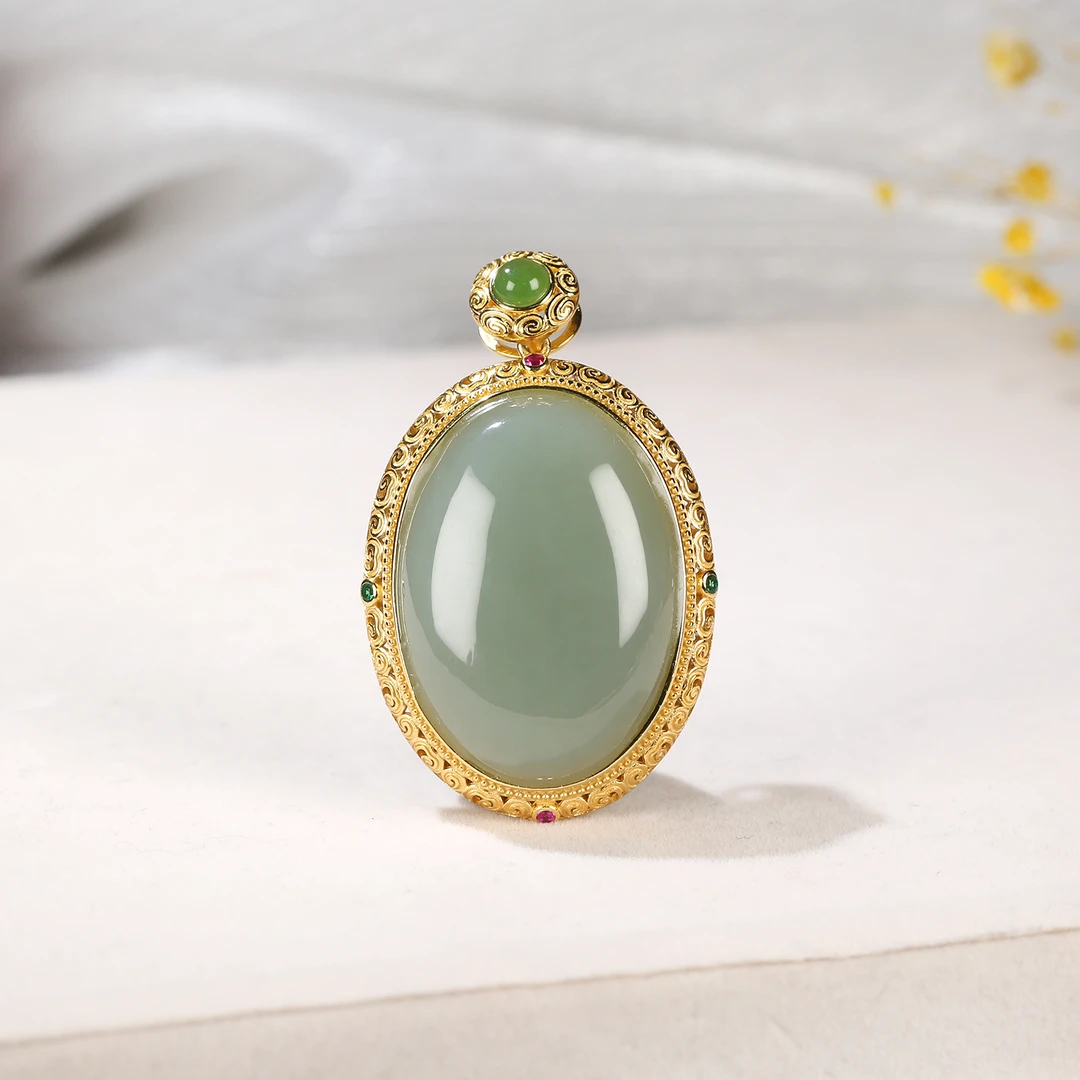 【麦子家族】天然和田挂件吊坠S925银时尚挂坠 D0446