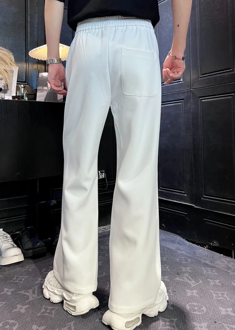 L-YIHANG【24秋冬新品】INS韩系休闲百搭直筒微喇松紧抽绳西裤G301