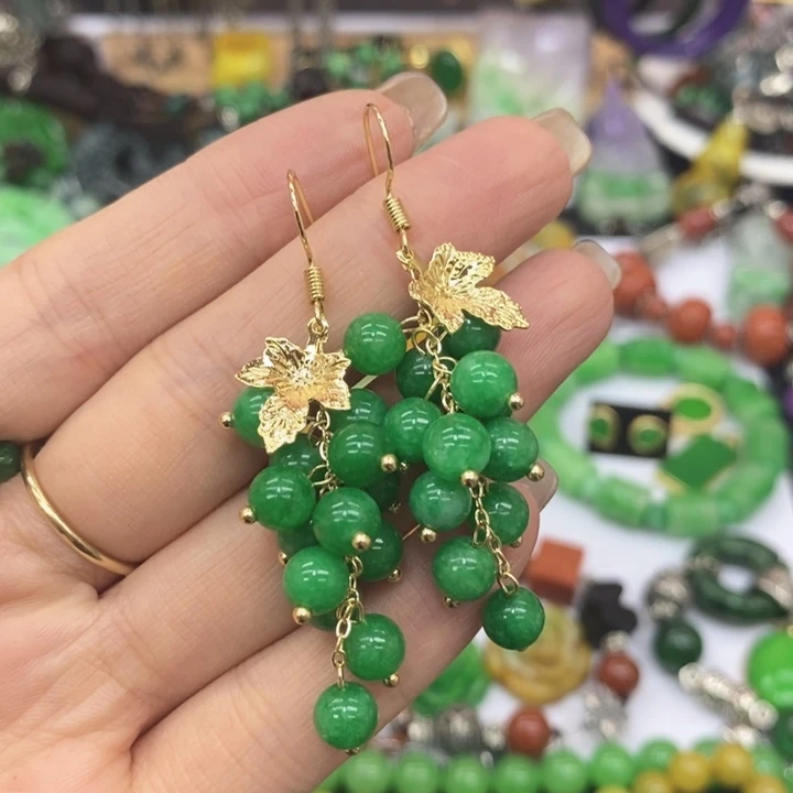 翡翠未镶嵌耳饰耳坠14