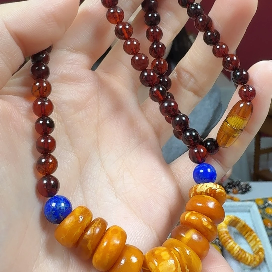 琥珀未镶嵌颈饰项链