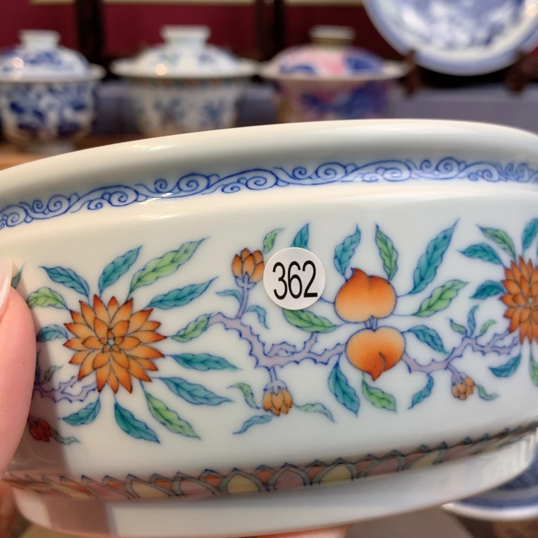 兰***序362斗彩折纸桃子重工水洗